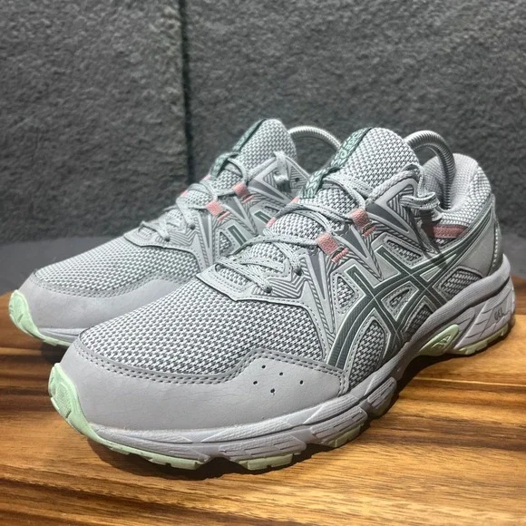 ASICS Gel Venture 8 Women's Running Shoes Gray Pink Mint Lace Up Size 10 - Picture 5 of 12